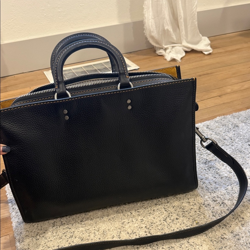 Coach black laptop bag